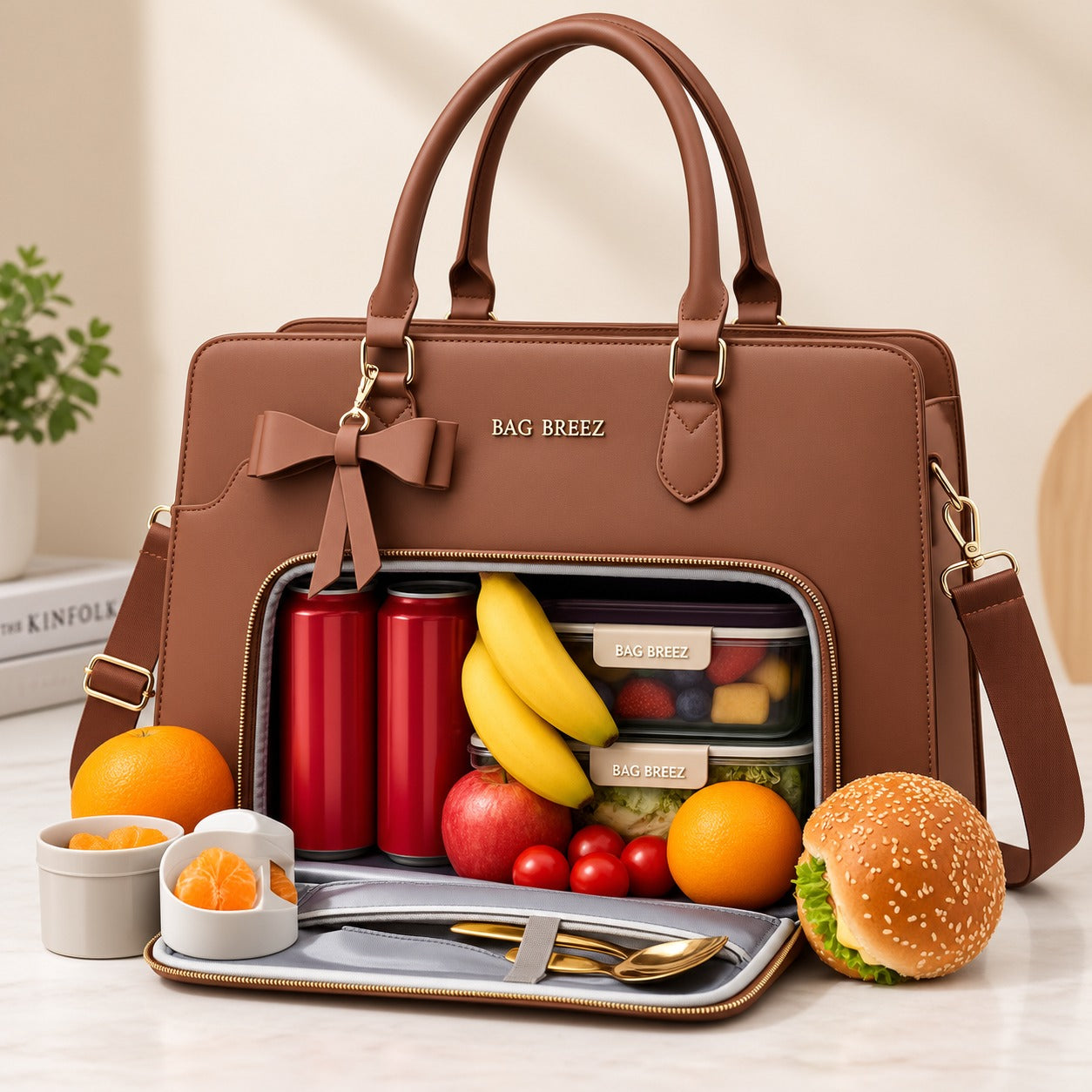 Tote Bag for Women with Insulated Lunch Compartment Laptop Work Tote Bag