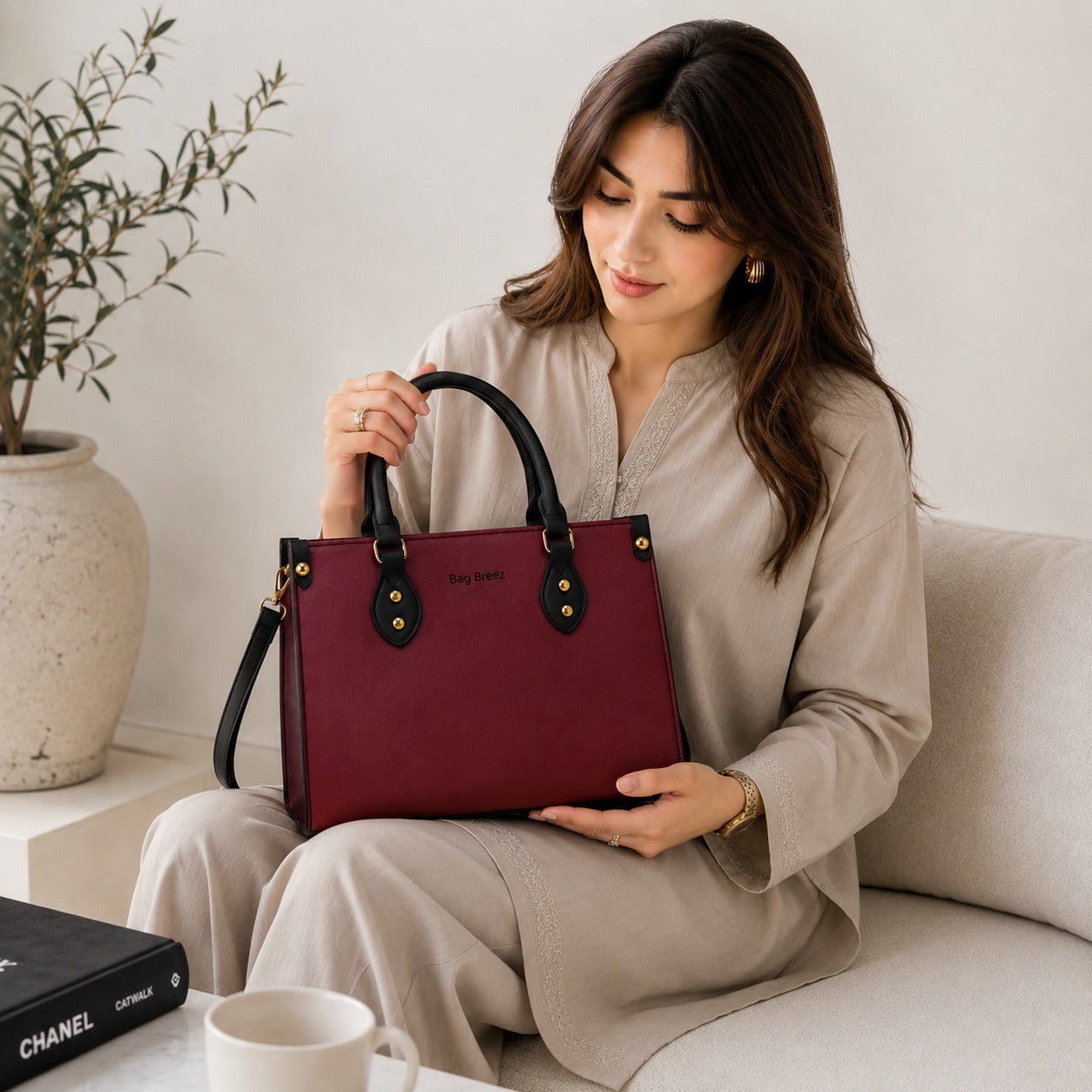 Carry Shoulder Bag Mehroon